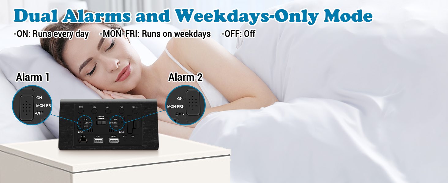 Dual alarm clock
