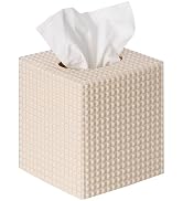 Tissue Box Cover, Square Aesthetic Cube Tissue Box Covers, Decorative Napkin Box Holder for Bathr...