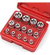 SEDY 14-Piece E-TORX Socket Set - Premium Female Torx Socket Set, Ultimate Torque Star Sockets, E...
