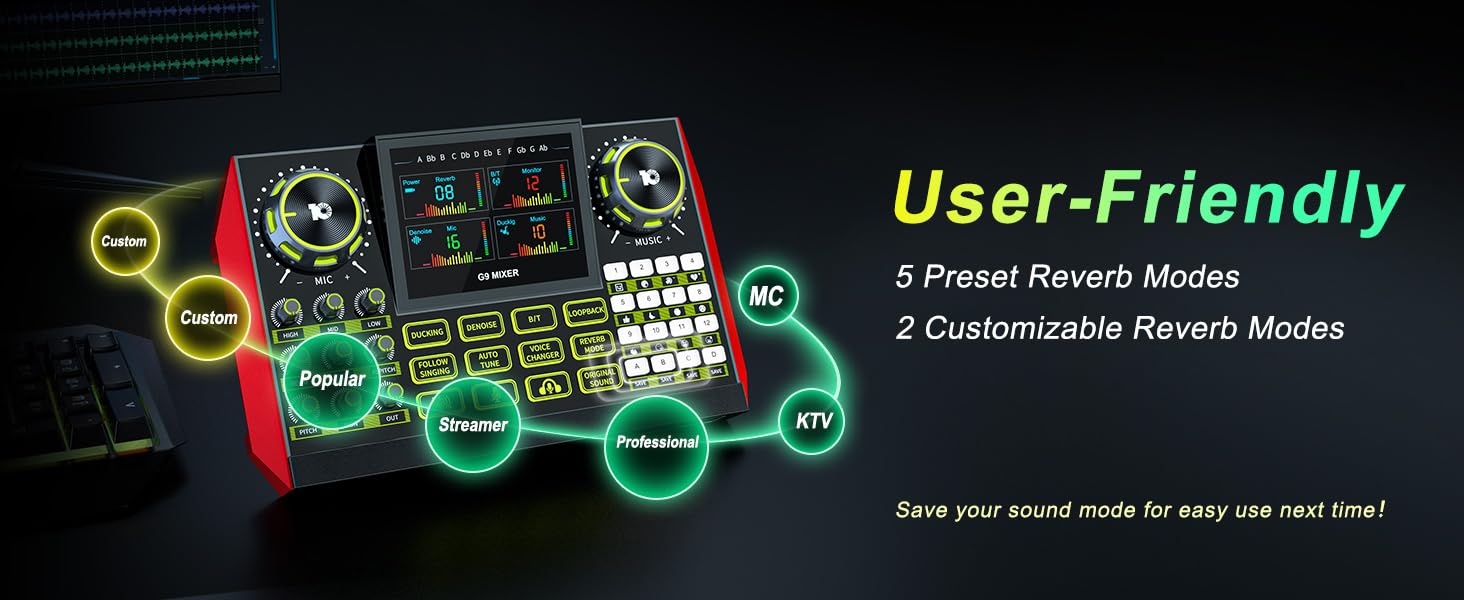 mic mixer streaming mixer podcast soundboard gaming sound board sound card