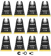 AMZBSAW 12PCS Titanium Oscillating Multitool Blades Metal Cutting, 68MM Titanium Saw Blades for M...