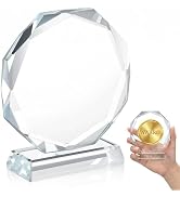 DOITOOL Decorative Crystal Trophy Clear Tabletop Award Trophy Delicate Prize Accessory for Celebr...