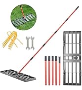 Zenhosit Lawn Leveling Rake - Lawn Leveler with 78" Adjustable Steel Handle, 30"x10" Ground Plate...