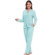 PJGGZ Women's Long Sleeve Sleepwear Button Down Pajama Sets Soft Pjs Cute Nightwear