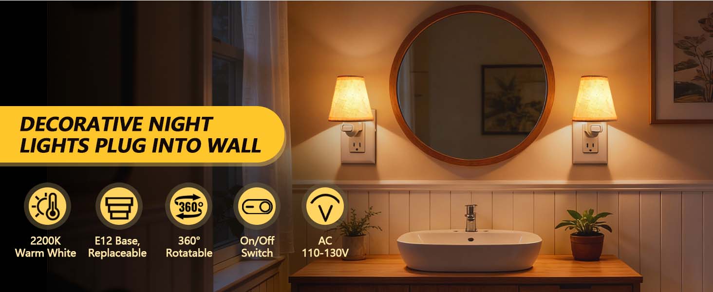 decorative night lights plug into wall