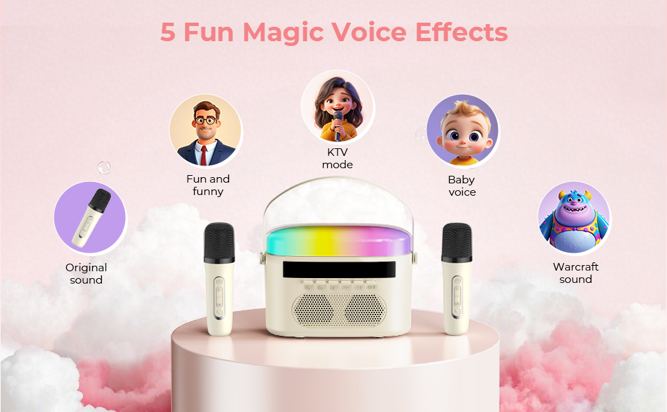 Mini Karaoke Speaker with Wireless Microphones