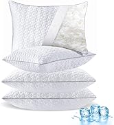 Cooling Pillows Queen Size Set of 4, Shredded Memory Foam Pillows, Adjustable Firm Bed Pillows Co...