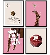 KDHTY Trendy Pink Leopard Wall Art,Preppy Aesthetic Room Decor Set of 4,Poster for Room Aesthetic...