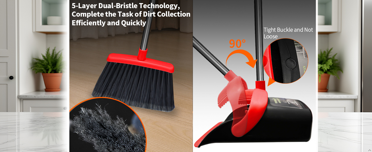 broom with dustpan combo set,