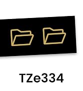 Brother Genuine P-touch TZe334 Label Tape in cardboard pack: Gold on Black 12mm