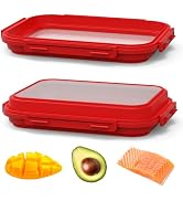 Mage Crab 2 Pack Silicone Food Fresh-Keeping Storage Containers with Lid, Dual-Shape Design, BPA-...