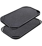 SENSARTE Nonstick Griddle Grill Pan, Pro-Grid Reversible Grill &amp; Griddle Pan, Two Burner Cast Alu...