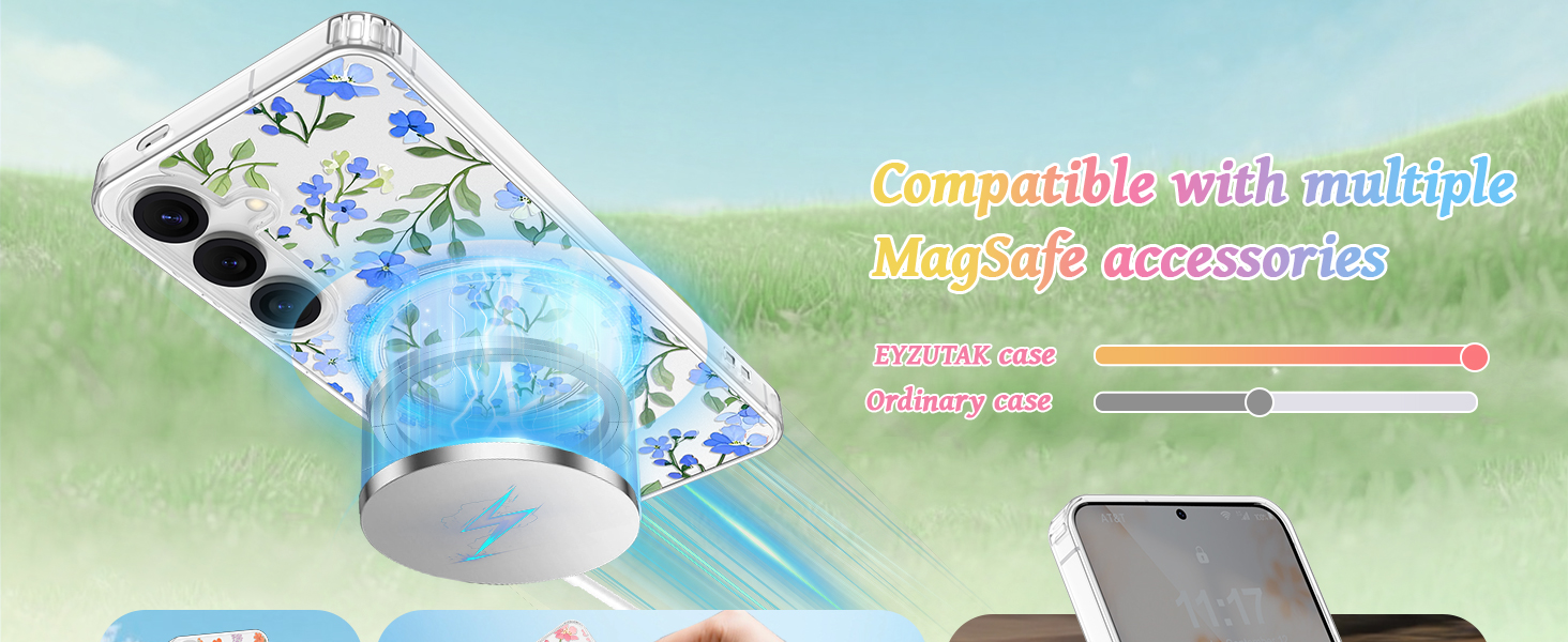 4(2)-floral phone case for magsafe for samsung wireless charging