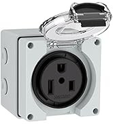 Muelnmey 50Amp Power Outlet Box,250Volt NEMA 6-50R Receptacle Outdoor dustproof and Weatherproof ...