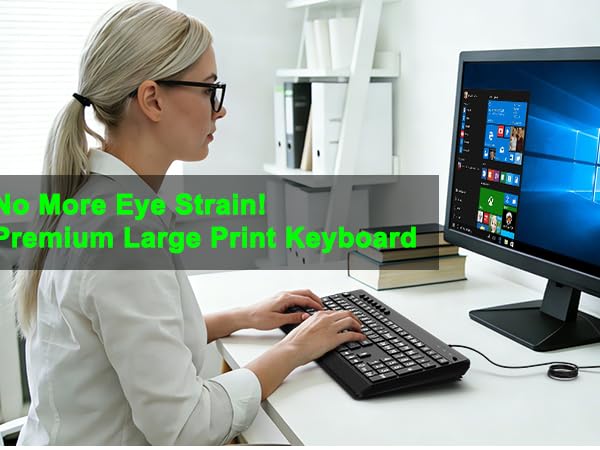 Keyboard Large Print Keyboard Ergonomic Keyboard Large Key Wrist Rest quiet