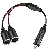 [Upgraded Version] Electop 1 to 2 Car Cigarette Lighter Splitter Adapter Power Charger Port, 12V ...
