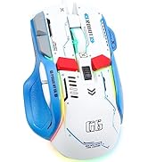VEGCOO Wired Gaming Mouse, 12800 DPI Optical Gamer Mouse with 10 Programmable Buttons, Colorful R...