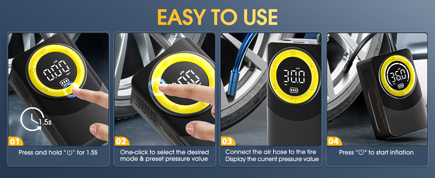 Cordless tire inflator