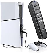 6 Ports USB Hub for PS5 Slim Console Disc & Digital 2023, High-Speed Extra USB Port Extender for ...
