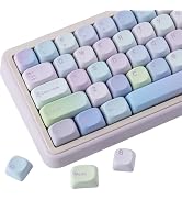 TYRIXKI PBT Keycaps 130 Keys MOA Profile Keycaps Purple Bubble Cute Keycap | Dye-Sublimation Cust...