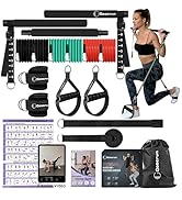 Goocrun Portable Pilates Bar Kit with Resistance Bands for Men and Women - 3 Set Exercise Resista...