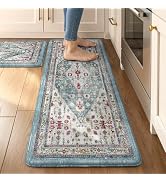 Collive Boho Kitchen Rugs and Mats 2PCS Cushioned Anti-Fatigue Floor Mat, Waterproof Kitchen Rug ...