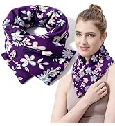 Heating pad for Neck Shoulders and Back Microwavable Machine Washable 27x5 Microwave Rice Bag for...