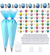 GZMAISULEE 55PCS Piping Bags Tips Set Reusable Pastry Bags and Frosting Tips Cakes Decorating Kit...