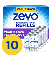 ZEVO Flying Insect Refills for Indoor Light Trap: 10 Light Trap Refill Cartridges Capture Fruit F...
