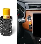 xbrtaia 1 Pack Upright Car Chapstick Holder, Bling Insulating Lip Balm Holder,Rhinestone Car Acce...