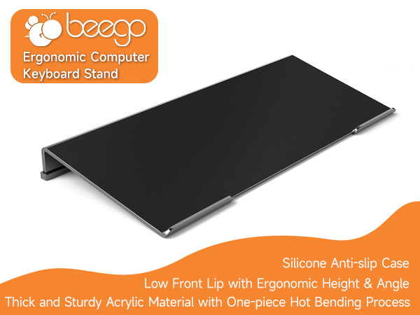 black desktop keyboard stand