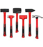 C&amp;T 6-Piece Hammer Set, Fiberglass Handle &amp; Mallet Set, With Shock Reduction Grip, Metal Working ...