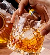 spinning crystal whiskey glass