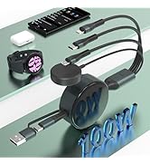 4 in 2 Samsung Watch Charger for Galaxy Watch 7/6 Classic/6/5 Pro/5-100W USB C Multi Charging Cab...