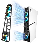 PS5 Slim Cooling Fan with RGB Light, Silent Playstation 5 Slim Cooling Fan for PS5 Slim Digital/D...