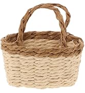 Totority Miniature Woven Basket for Dollhouse Realistic Handheld Prop for Home Decor Crafts and P...