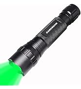 DARKBEAM Green Light Flashlight Tactical LED Rechargeable, Zoomable Portable Handheld Green-Light...