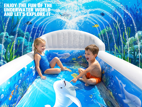 inflatable pool with sprinkler