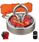 MUTUACTOR Fishing Magnets,650lbs Strong Neodymium Rare Earth Magnets with 20Ft Duarble Rope,F 2.9...