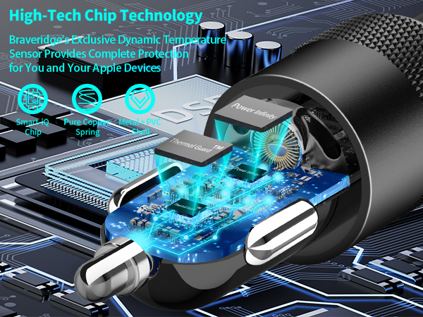 Apple MFi Certified 75W USB C PD&amp;QC Car Power Cigarette Lighter iPhone 16 Car Charger Fast Charging