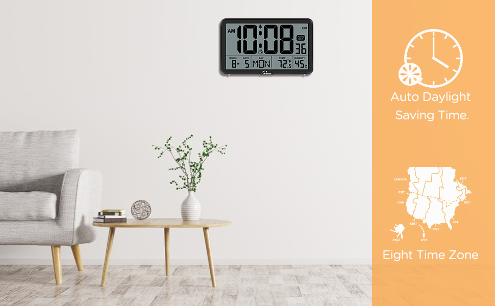 digital wall clock with seconds