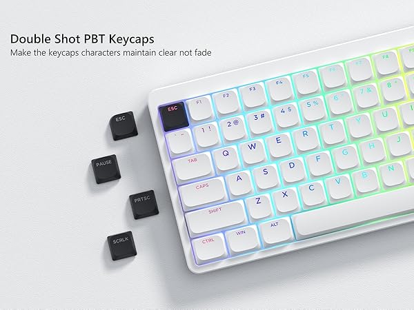 Low Profile Keycap, Shine Through Keycaps, Custom Keyboard Keycaps 75 Percent