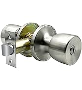 JO.KO Privacy Locking Door Knob, Bedroom with Lock Bathroom Standard Ball Satin Nickel Door Knobs...