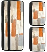 MCALK 4 Pc Orange Kitchen Handle Covers Set, Orange Refrigerator &amp; Beige Microwave Handle Covers,...
