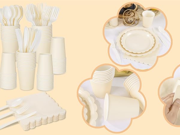 Cream Party Supplies