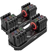 LEEKEY Adjustable Dumbbells, Dumbbells with Anti-Slip Handle for Exercise &amp; Fitness Fast Adjust W...