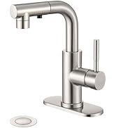 Ultimate Unicorn Brushed Nickel Single Handle Modern Bathroom Faucet with Pull Out Sprayer, 15.5"...