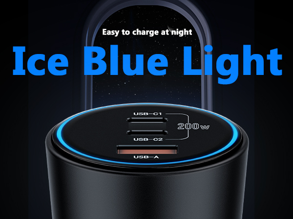 Ice Blue Light cigarette lighter adapter