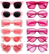 Matcheck 12 Mixed Style Sunglasses Retro Colored Party Glasses Solid Clear Color Costume Bulk Eye...