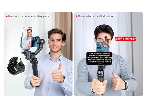 mounted on camera gimbal handheld tripod